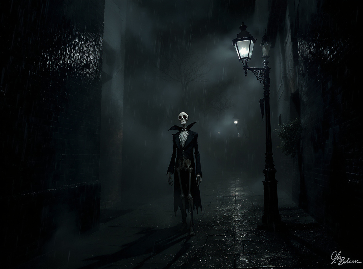 AI Video Generator Style – Flux AI Tim Burton-Inspired Gothic Scene