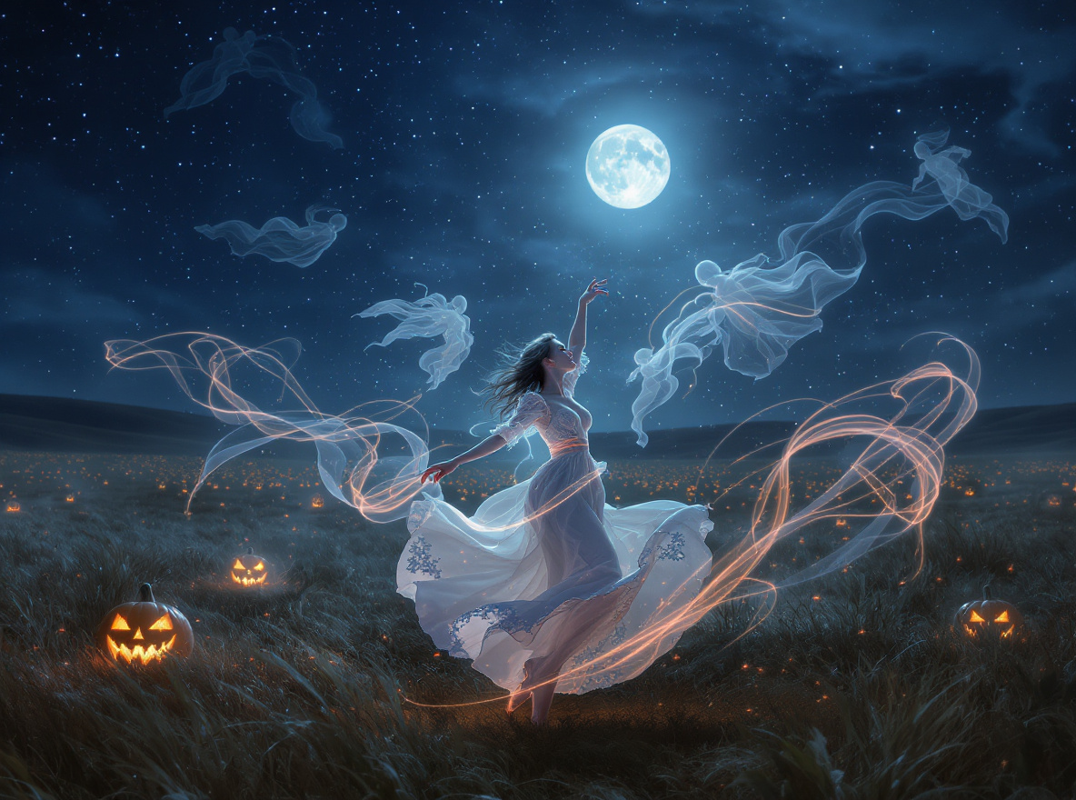 AI Video Generator Scene – Dance With Ghost Halloween Clip