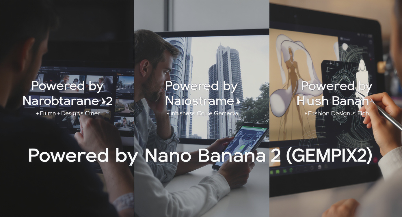 Profissionais criativos usando nano banana 2 4k ai image model para design e fluxos de marketing